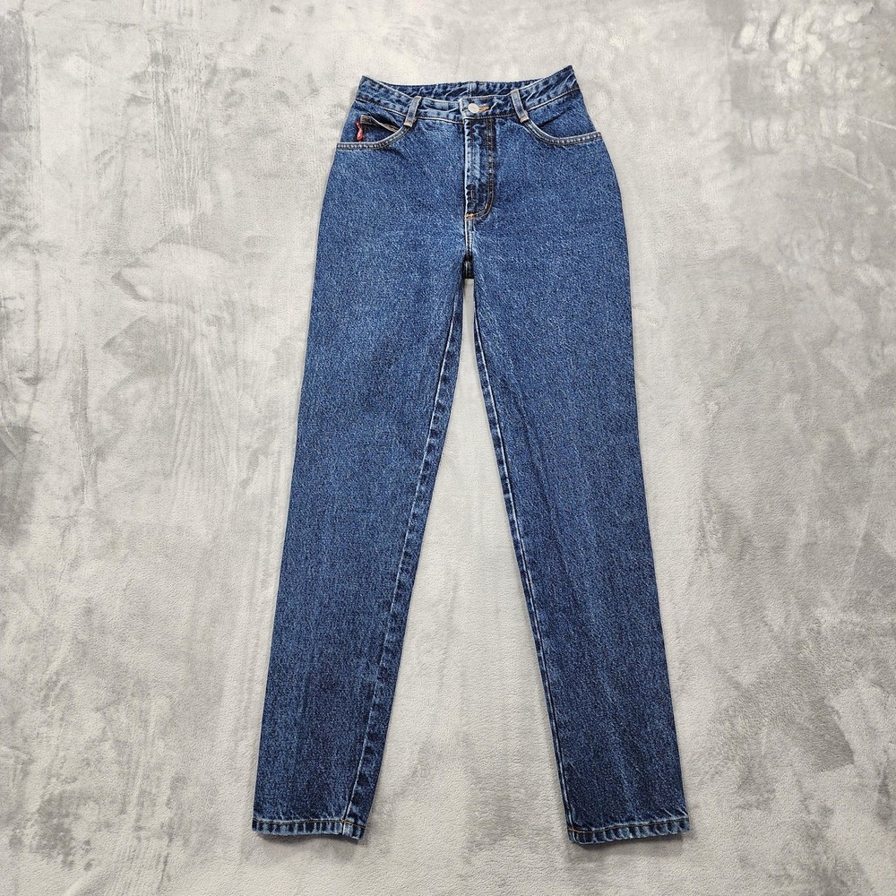 Vintage Bongo Jeans Womens 3-L Juniors Blue Stone Wash‎ High Rise Mom Denim USA